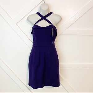 Rebecca Minkoff Criss Cross Mini Dress Purple Sz 4
